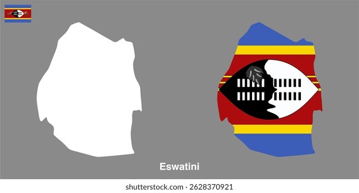 eswatini country map vector on transparent background