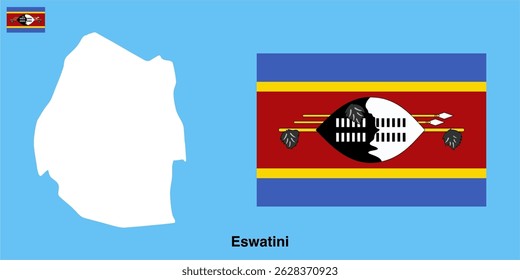 vetor do mapa do país eswatini sobre fundo transparente