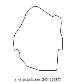 Eswatini country simplified map. Thin black outline contour. Simple vector icon