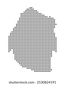 Eswatini - Dotted Map. Map formed by Dots. Vector Illustration