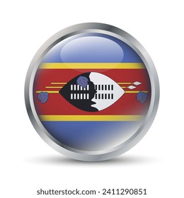 Eswatini Flag 3D Badge Illustration