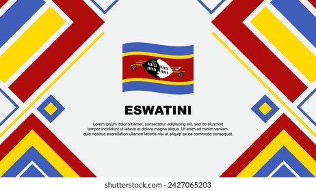 Plantilla de diseño de fondo abstracto de la bandera de Eswatini. Eswatini Día de la Independencia Banner Fondo de pantalla Ilustración vectorial. Bandera de Eswatini