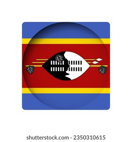 Eswatini flag - behind the cut circle paper hole with inner shadow.