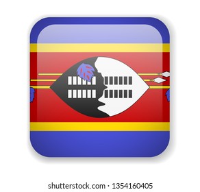 Eswatini flag bright square icon. Vector Illustration