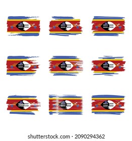 Eswatini flag brush strokes painted 