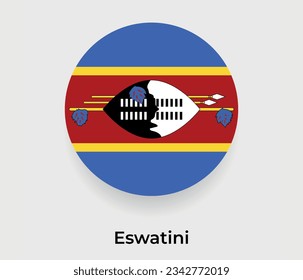 Eswatini Flaggenblase kreisrund um die Form Symbol Vektorgrafik