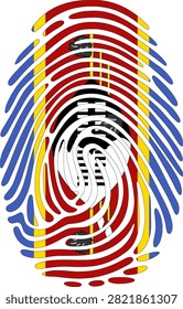 Eswatini Flag Fingerprint Identity Vector Swazi DNA Heritage Graphic