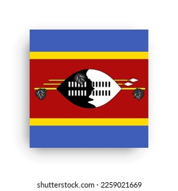Eswatini flag - flat vector square with sharp corners and dropped shadow.