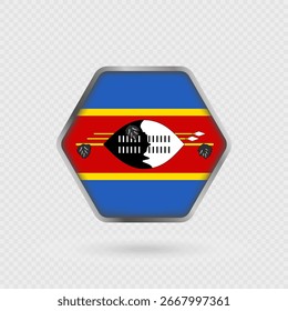 Bandera de Eswatini en un marco hexagonal.
