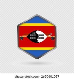 Ícone do sinalizador Eswatini em forma de hexágono.