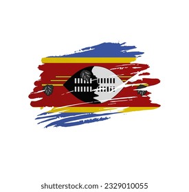 Eswatini flag - nation vector country flag trextured in grunge scratchy brush stroke.