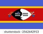 Eswatini flag , official colors and proportion correctly National Swazi flag Vector illustration.