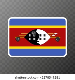 Eswatini flag, official colors and proportion. Vector illustration.