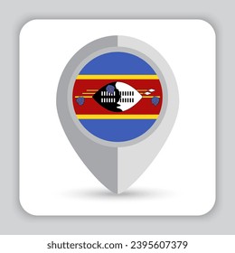 Icono de mapa de pines de marca Eswatini