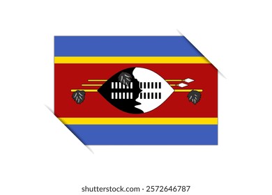 Eswatini flag - rectangle colorful flag representing a country cultural identity and heritage. The essence of national pride and unity. Attached by the corners in a paper album