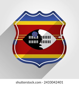 Eswatini Flag Road Sign Illustration