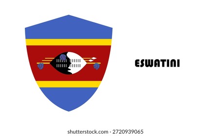 Bandera de Eswatini en forma de escudo (insignia)