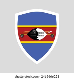 Eswatini Flag in Shield Shape Frame