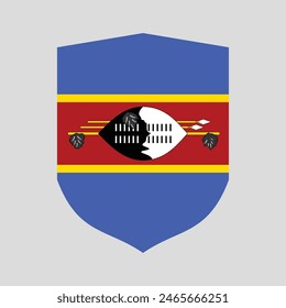 Eswatini Flag in Shield Shape Frame