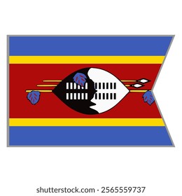 Eswatini flag vector design and illustration , National flag country with original color, Pennon flag