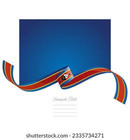 Eswatini flag vector. World flags and ribbons. Swazi flag ribbon on abstract color background