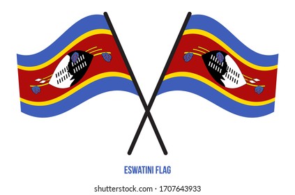 Eswatini Flag Waving Vector Illustration on White Background. Eswatini National Flag.