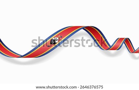 Eswatini flag wavy abstract background layout. Vector illustration.