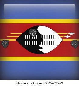 Eswatini Glossy 3D Square Country Flag Icon