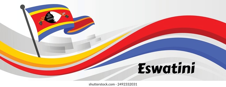 Eswatini Independence day banner with map and landmark