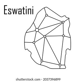 Eswatini map icon, vector illustration in black isolated on white background.