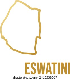 Mapa de Eswatini. Elemento aislado del Vector dorado