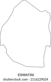 Icono de la línea de mapa de Eswatini. Símbolo del vector del mapa de Eswatini