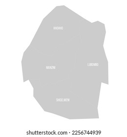 Eswatini political map of administrative divisions