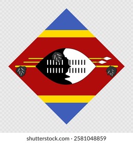 Eswatini rhombus flag. Vector illustration.