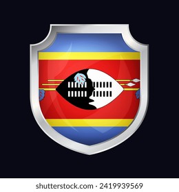 Eswatini Silver Shield Flag Icon