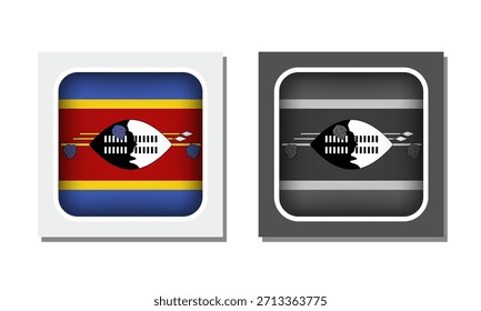 Icono de bandera redondeada cuadrada de Eswatini