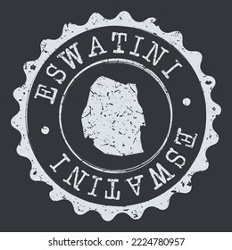 Eswatini Stamp Travel Passport. Design Retro Symbol Country. Old Vintage Postmark.