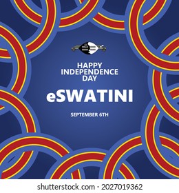 Eswatini or Swaziland independence day vector template with its national colors in circles. Southern African country public holiday.