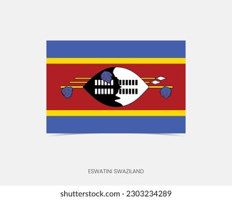 Eswatini Swaziland Rectangle flag icon with shadow.
