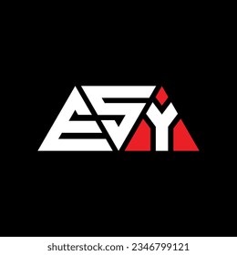 ESY triangle letter logo design with triangle shape. ESY triangle logo design monogram. ESY triangle vector logo template with red color. ESY triangular logo Simple, Elegant, and Luxurious design.