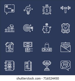 et Of 16 Universal Editable Icons. Can Be Used For Web, Mobile And App Design