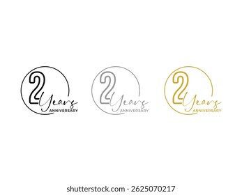 et of 2 year anniversary for celebration event symbol icon design vector isolated transparent background