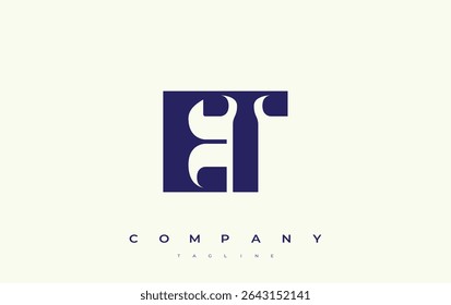 ET Abstract Geometric Logo Design. Modern and elegant logo design with simplistic typography elements, showcasing branding excellence.