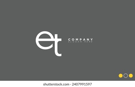 ET Alphabet letters Initials Monogram logo TE, E and T