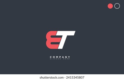  Letras alfabetas ET Iniciales Logotipo Monograma TE, E y T