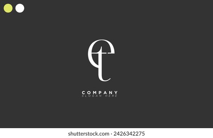  ET Alphabet letters Initials Monogram logo TE, E and T
