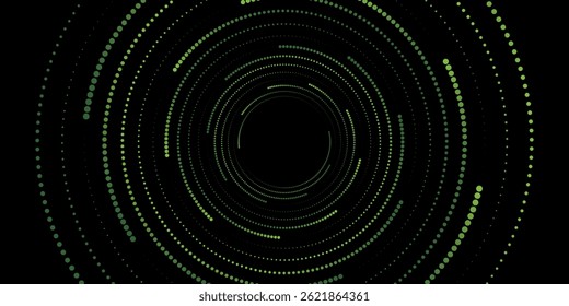 et of black thick halftone dotted speed lines. Speed lines in circle form. Geometric art. Design element for frame, logo, tattoo, web pages, prints, posters, template, abstract vector background