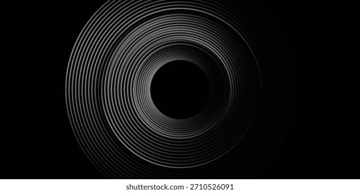et of black thick halftone dotted speed lines. Speed lines in circle form. Geometric art. Design element for frame, logo, tattoo, web pages, prints, posters, template, abstract vector background.