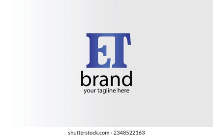 ET circle style creative minimal brand company blue logo design.
