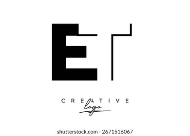 Logotipo minimalista creativo de ET de espacio negativo con monograma moderno para marca y logotipo de marca comercial con letras iniciales Diseño de logotipo para marca.